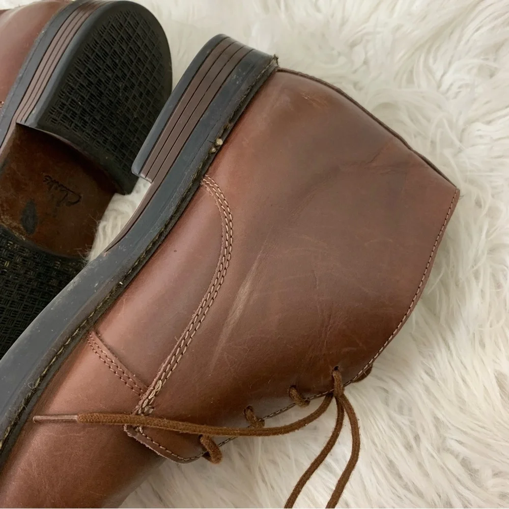 Clarks Men's Paulson Mid Brown Leather Casual Boots Size 12